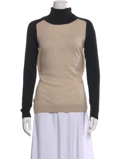 Pre-owned Vince Cashmere Colorblock Pattern Sweater In Neutral