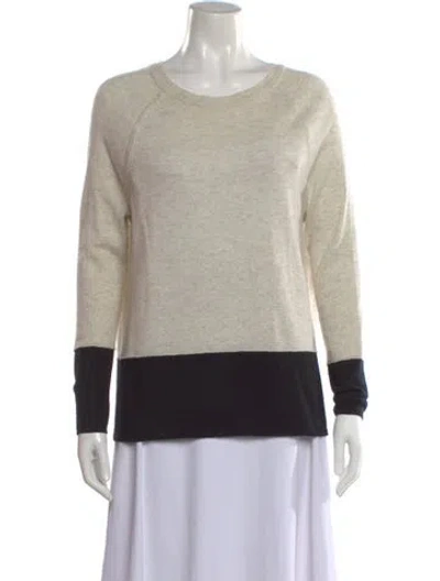 Pre-owned Vince Cashmere Colorblock Pattern Sweater In Neutral