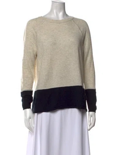 Pre-owned Vince Cashmere Colorblock Pattern Sweater In Neutrals