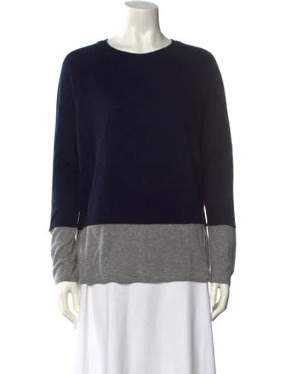 Pre-owned Vince Cashmere Colorblock Pattern Sweater W/ Tags In Blue