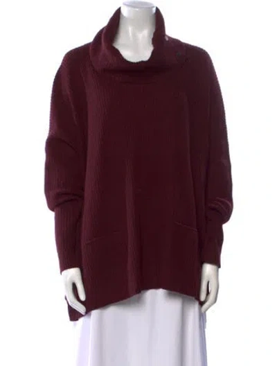 Pre-owned Vince Cashmere Cowl Neck Sweater In Burgundy