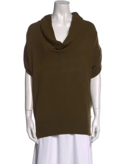 Pre-owned Vince Cashmere Cowl Neck Sweater In Green
