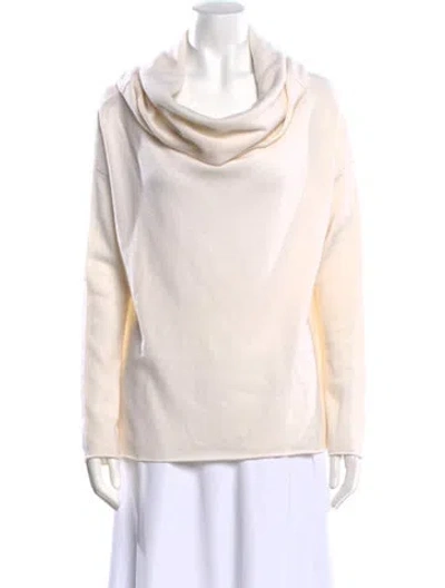 Pre-owned Vince Cashmere Cowl Neck Sweater In White