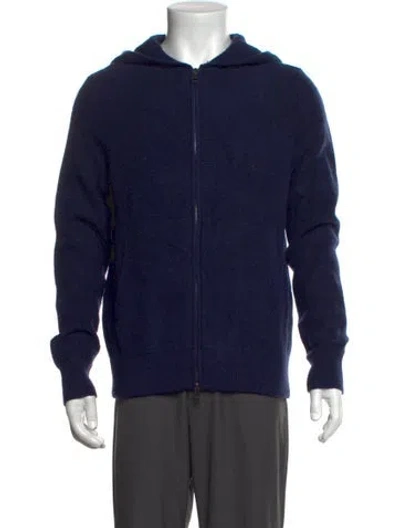 Pre-owned Vince Cashmere Crew Neck Hoodie In Blue