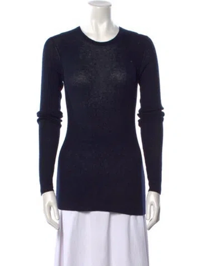 Pre-owned Vince Cashmere Crew Neck Sweater In Blue
