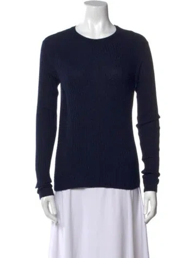 Pre-owned Vince Cashmere Crew Neck Sweater In Blue