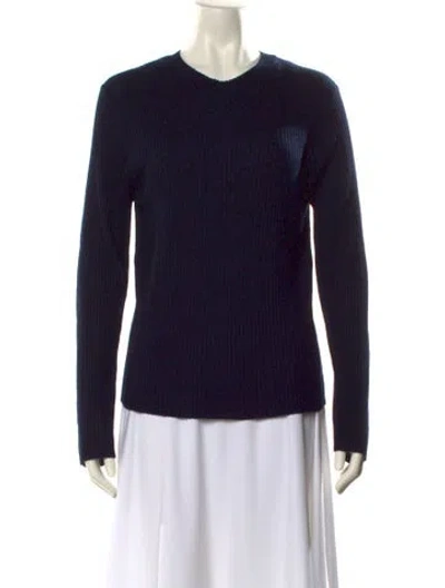 Pre-owned Vince Cashmere Crew Neck Sweater In Blue