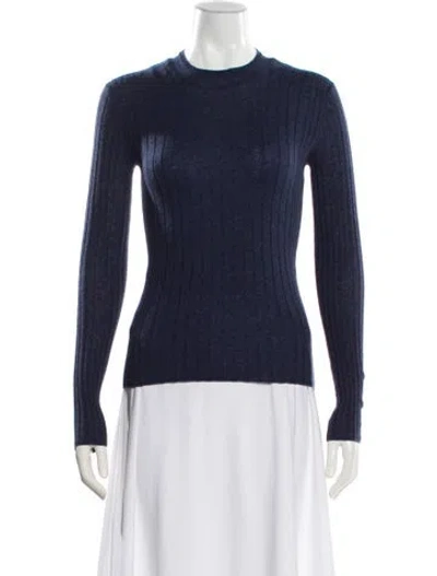 Pre-owned Vince Cashmere Crew Neck Sweater In Blue