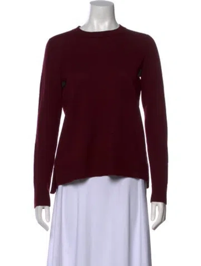 Pre-owned Vince Cashmere Crew Neck Sweater In Burgundy