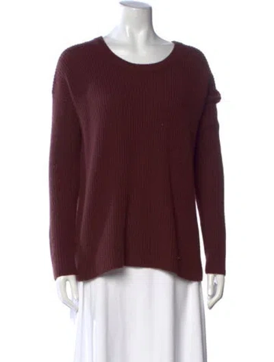 Pre-owned Vince Cashmere Crew Neck Sweater In Burgundy