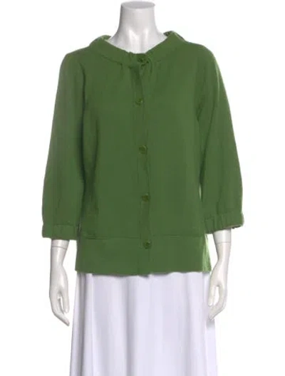 Pre-owned Vince Cashmere Crew Neck Sweater In Green