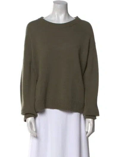 Pre-owned Vince Cashmere Crew Neck Sweater In Green
