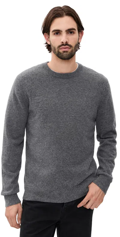 Vince Cashmere Crew Neck Sweater Med H Grey In Gray