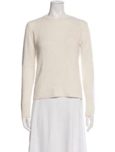 Pre-owned Vince Cashmere Crew Neck Sweater In White