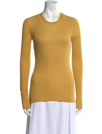 Pre-owned Vince Cashmere Crew Neck Sweater In Yellow