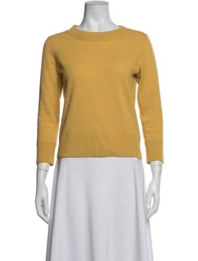 Pre-owned Vince Cashmere Crew Neck Sweater In Yellow