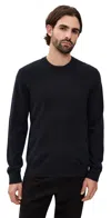 Vince Cashmere Crew Sweater Coastal In Black