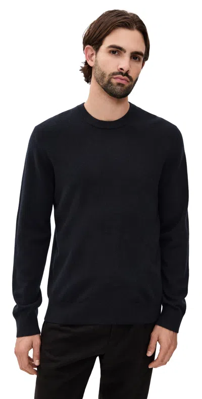 Vince Cashmere Crew Sweater Coastal In Black