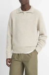 Vince Cashmere Textured Donegal Sweater In Cahuenga Khaki