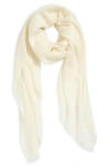 Vince Cashmere Fringe Cashmere In White