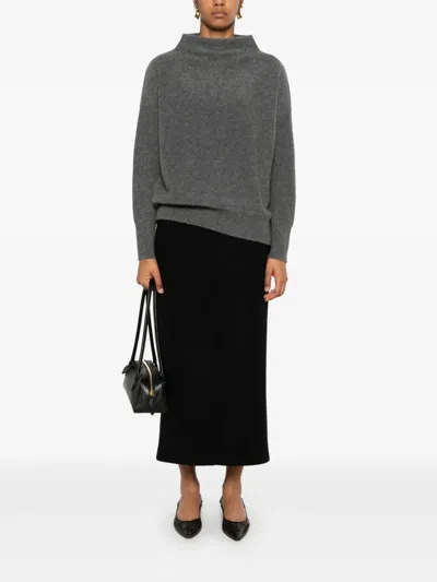 Vince Cashmere Funnel-neck Sweater In Grey