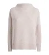 Vince Boiled Cashmere Funnel Neck Pullover Marble In Neutral