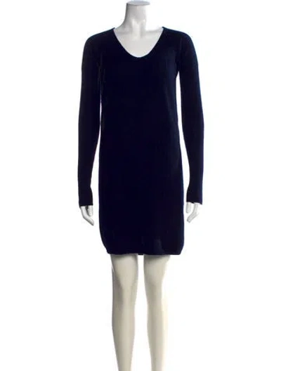 Pre-owned Vince Cashmere Knee-length Dress In Blue