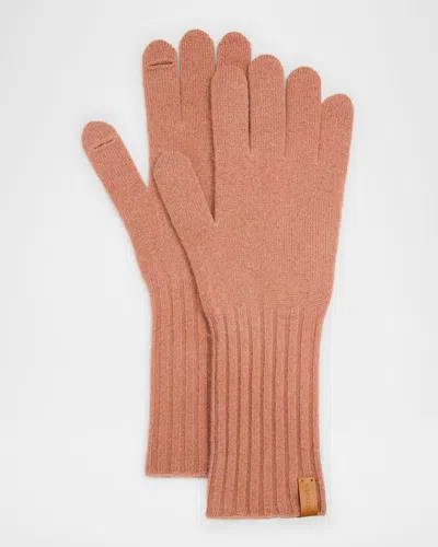 Vince Cashmere Knit Gloves In Pink