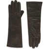 Vince Cashmere Lined Leather Gloves In Black