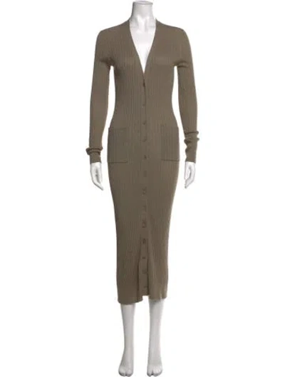 Pre-owned Vince Cashmere Long Dress In Green