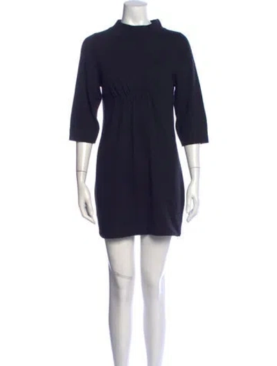 Pre-owned Vince Cashmere Mini Dress In Black