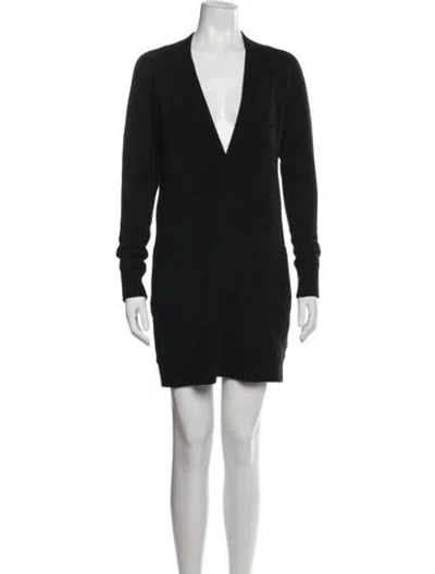 Pre-owned Vince Cashmere Mini Dress In Black