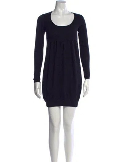 Pre-owned Vince Cashmere Mini Dress In Blue