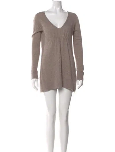 Pre-owned Vince Cashmere Mini Dress In Gray