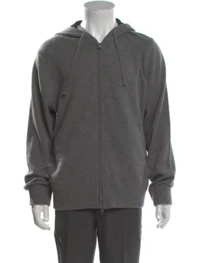 Pre-owned Vince Cashmere Mock Neck Cardigan In Gray