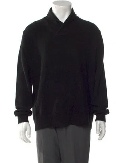 Pre-owned Vince Cashmere Mock Neck Polo Sweater In Black