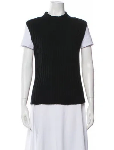 Pre-owned Vince Cashmere Mock Neck Sweater In Black