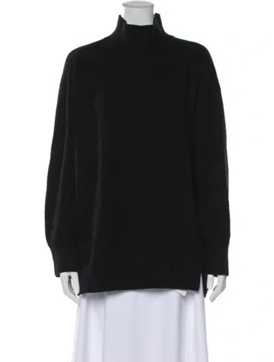 Pre-owned Vince Cashmere Mock Neck Sweater In Black