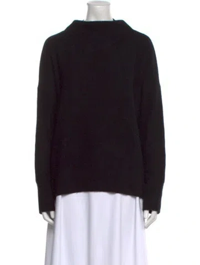 Pre-owned Vince Cashmere Mock Neck Sweater In Black