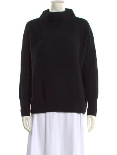 Pre-owned Vince Cashmere Mock Neck Sweater In Black