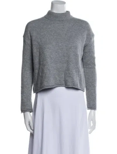 Pre-owned Vince Cashmere Mock Neck Sweater In Blue