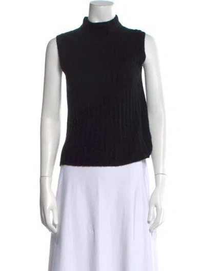 Pre-owned Vince Cashmere Mock Neck Sweater In Blue