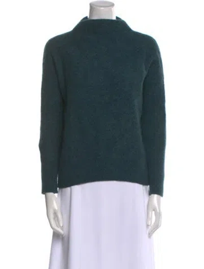 Pre-owned Vince Cashmere Mock Neck Sweater In Blue