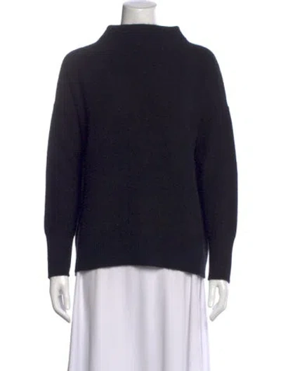 Pre-owned Vince Cashmere Mock Neck Sweater In Blue