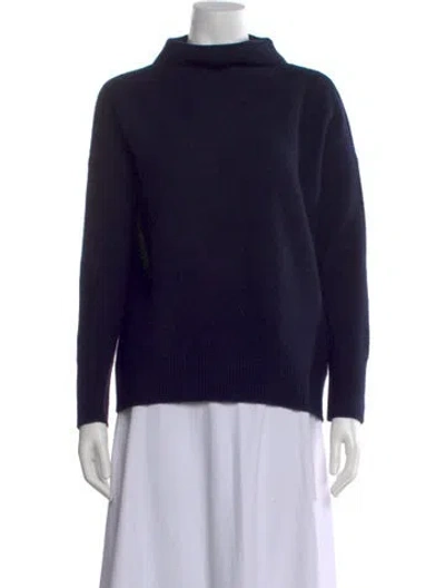 Pre-owned Vince Cashmere Mock Neck Sweater In Blue
