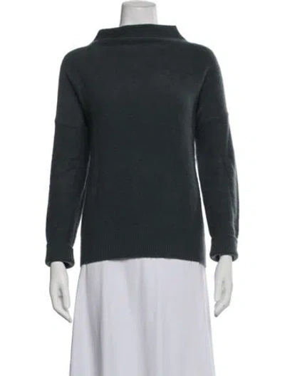 Pre-owned Vince Cashmere Mock Neck Sweater In Blue