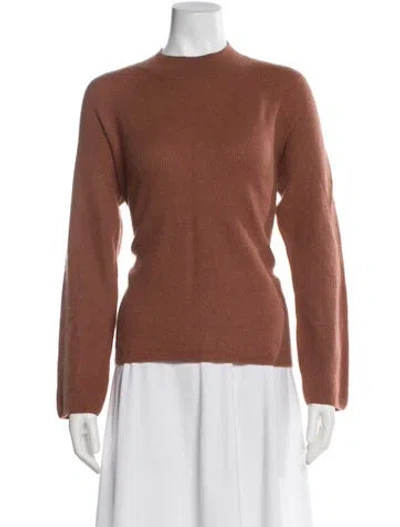 Pre-owned Vince Cashmere Mock Neck Sweater In Brown