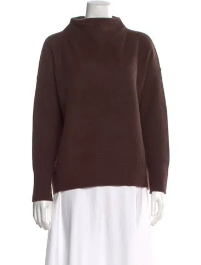 Pre-owned Vince Cashmere Mock Neck Sweater In Brown