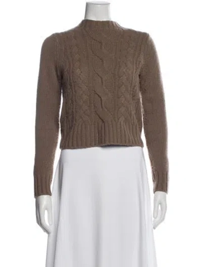Pre-owned Vince Cashmere Mock Neck Sweater In Brown