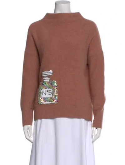 Pre-owned Vince Cashmere Mock Neck Sweater In Brown